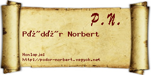 Pödör Norbert névjegykártya