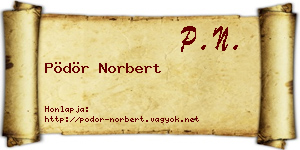 Pödör Norbert névjegykártya