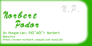 norbert podor business card